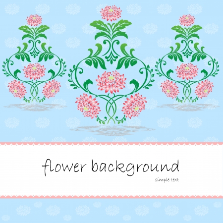 Flower vector on blue background and space for your textのイラスト素材