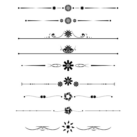 calligraphic line design vector for decorationのイラスト素材