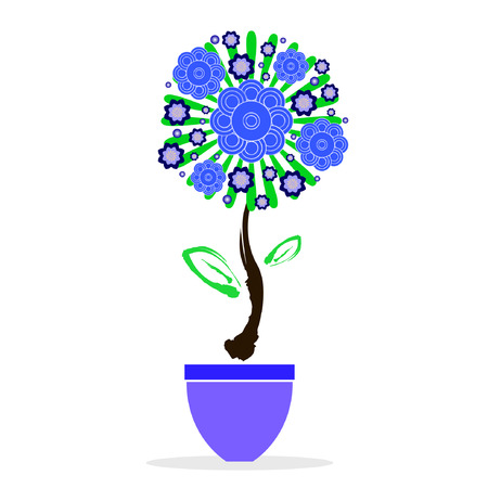 design of fower in potのイラスト素材