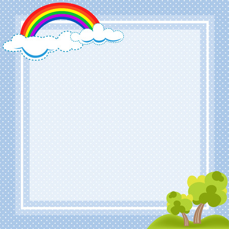 Cute frame of Natural and dot pattern vectorのイラスト素材