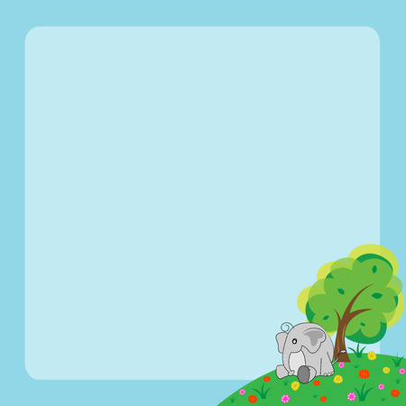 Cartoon animal frame のイラスト素材
