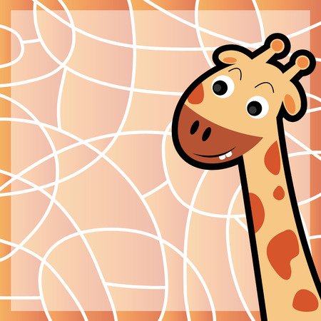 Giraffe and frame texture illustrator backgroundの写真素材