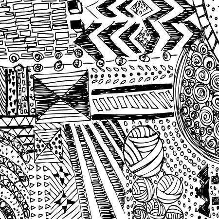 pattern background sketch black and white lineのイラスト素材
