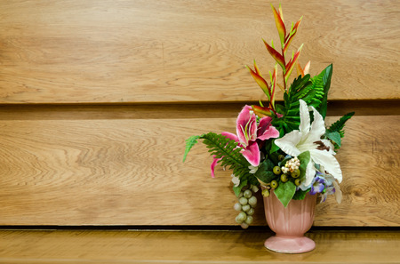 fake flowers on vaseの写真素材