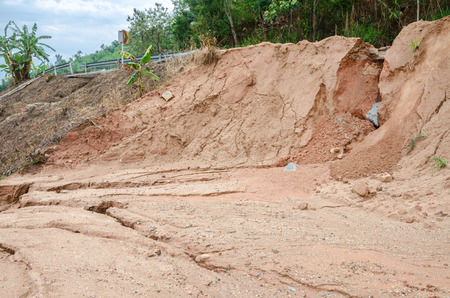 Natural disasters, landslides during in the rainy seasonの写真素材