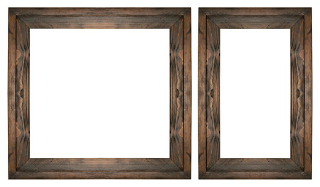 wooden picture frame isolated