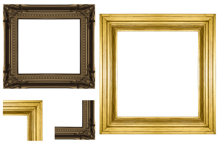 Antique Picture Frames on white isolatedの写真素材