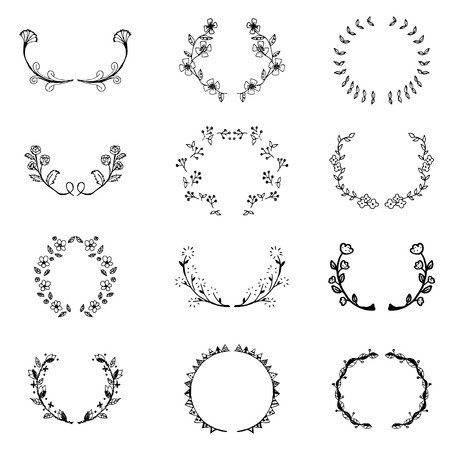 Wreaths setのイラスト素材