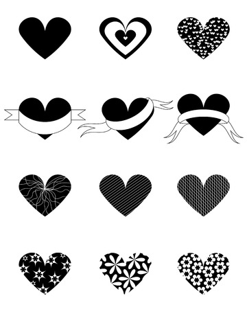 heart shaped designs setのイラスト素材