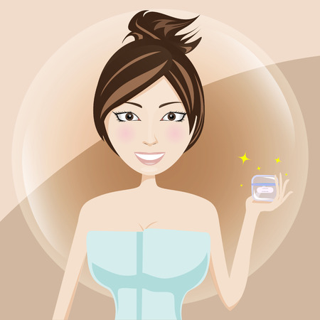 vector of smile woman and beauty face portraitのイラスト素材