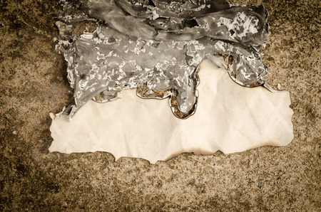 burning old paper sheetの写真素材