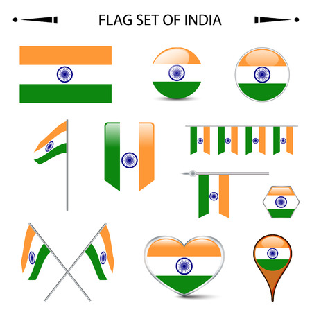 flag of INDIA vector setのイラスト素材