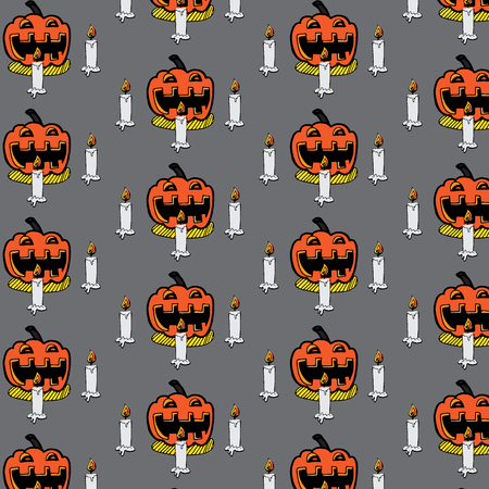 Vector illustration of Halloween pattern backgroundのイラスト素材