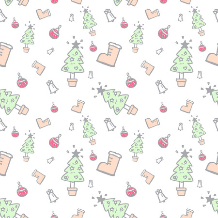 Christmas pattern seamless vector on white background