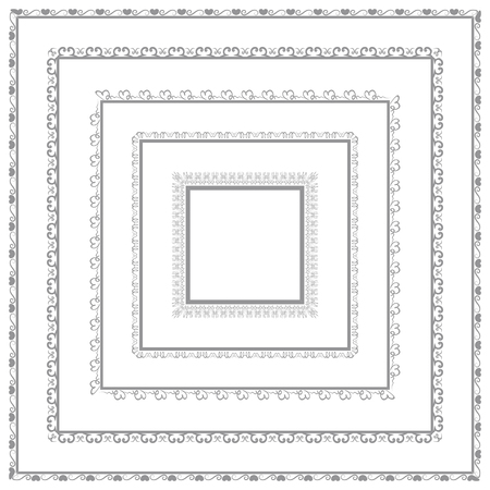 Vector set of calligraphic decorative vintage frameのイラスト素材