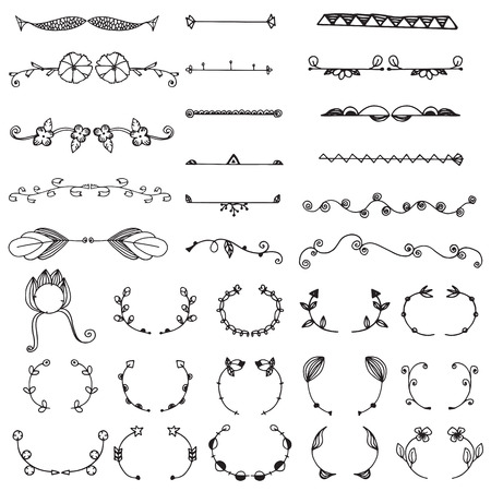 Ornamental lines and stripes doodle of free hand drawing sketch vectorのイラスト素材