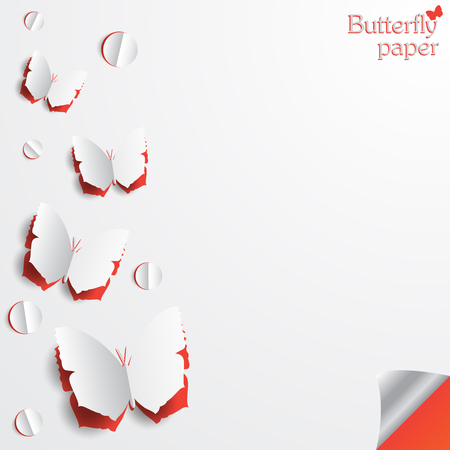 A vector illustration of butterfly paper cut out greeting card designs.のイラスト素材
