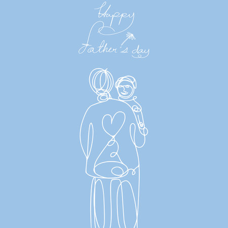 Happy fatherâs day doodle style vector, card design for fatherâs dayのイラスト素材