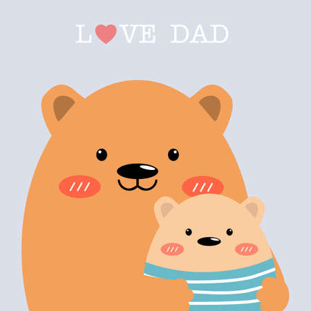 Cute father and son bear vector for fatherâs day card designのイラスト素材