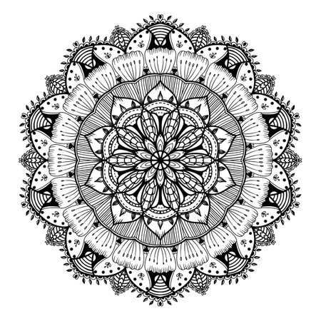 Mandala for coloring book. decorative round ornaments illustrationの写真素材