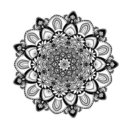 Mandala for coloring book. decorative round ornaments illustrationの写真素材