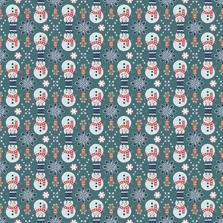 Christmas doodle drawing seamless pattern illustrationの写真素材