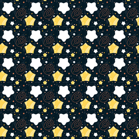 Seamless pattern with stars and constellations. Vector illustration.のイラスト素材