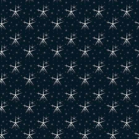 Seamless pattern with stars on dark background. Vector illustration.のイラスト素材
