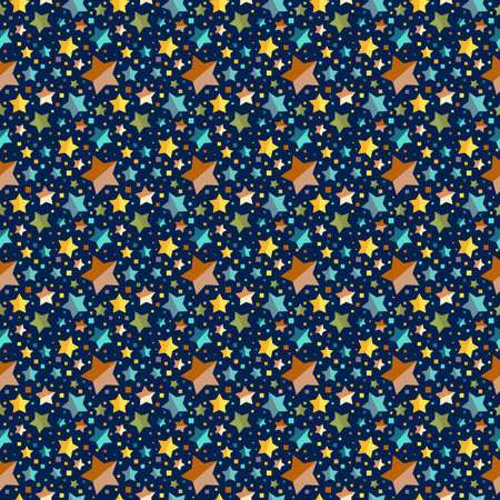 Seamless pattern with stars on dark blue background. Vector illustration.のイラスト素材