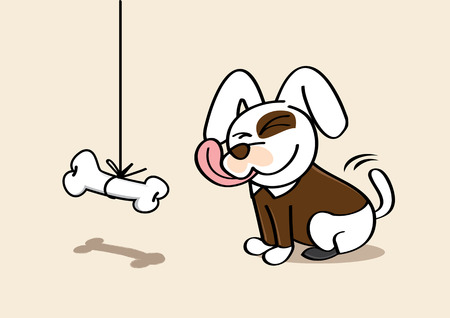 dog tounged with big bone delicious.のイラスト素材