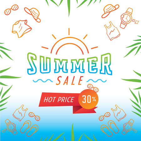 Colorful summer sale illustrationのイラスト素材