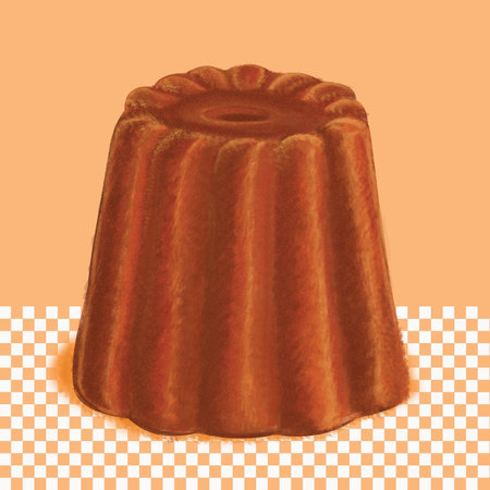 homemade Canele cake illustation watercolor styleの写真素材