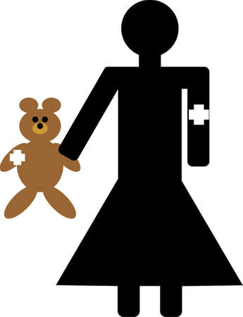 symbol of helping the children with medication, attention and loveのイラスト素材