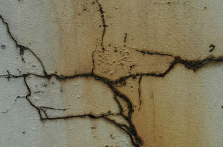 Walls crack house, Cement wall is broken. Background and textureの写真素材