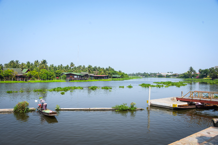 Boat in river, Rayong, Thailandのeditorial素材