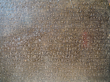 Egyptian Museum of Cairo, Egypt - March 4th, 2018: hieroglyphics shows in Egyptian Museum of Cairoのeditorial素材