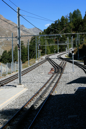 gornergrat railway in Matterhorn, Switzerlandの写真素材