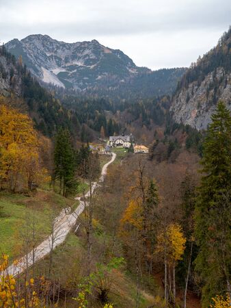 Hallstatt, Austria - November 2nd, 2018: Salzburg or Salt mine in Hallstattのeditorial素材