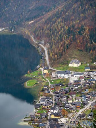 Hallstatt, Austria - November 2nd, 2018 : Hallstatt city view from salzburgのeditorial素材