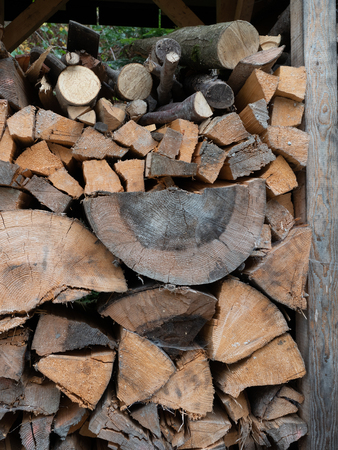 wooden lumber for firewoodの写真素材