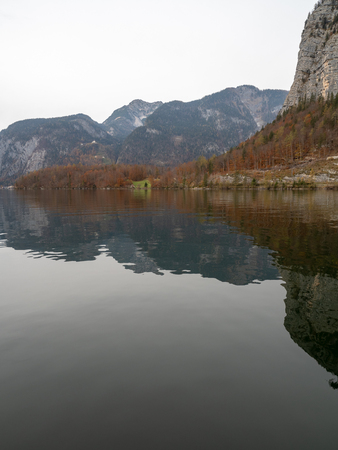 Hallstatt lake from Obertraunの写真素材
