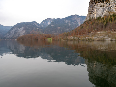 Hallstatt lake from Obertraunの写真素材