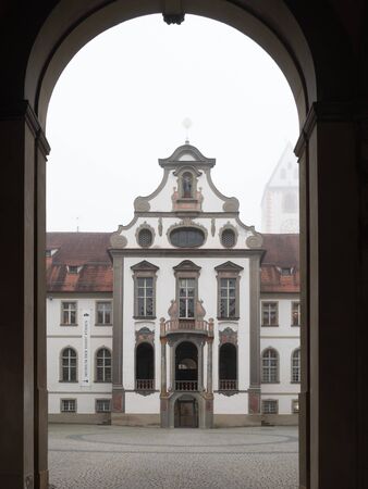 Fussen, Germany - Nov 25th, 2018: Museum of Fuessen (or Fussen in English). Museum of Fuessen has Collection of art, artifacts, lutes & violins in a baroque-style former Benedictine abbey.のeditorial素材