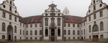 Fussen, Germany - Nov 25th, 2018: Museum of Fuessen (or Fussen in English). Museum of Fussen has Collection of art, artifacts, lutes & violins in a baroque-style former Benedictine abbey.のeditorial素材