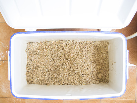 Spent Grain after mashing in a bucket from Homebrew : Craft Beerの写真素材