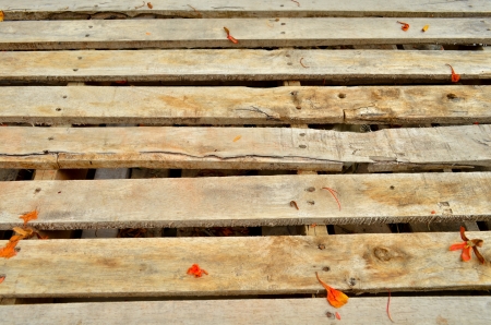 Wooden crate background, antique old wooden planksの写真素材
