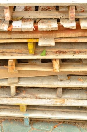 Wooden crate background, antique old wooden planksの写真素材
