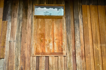 One window of the new wooden houseの写真素材