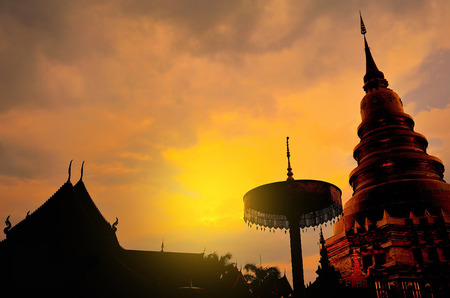 Wat Phra Sing, Chiang Mai, Thailandの写真素材