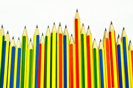 Colour pencils isolated on white background close upの写真素材